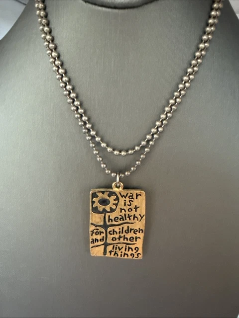 ORIGINAL VINTAGE 1968 War Is Not Healthy for Children Gold