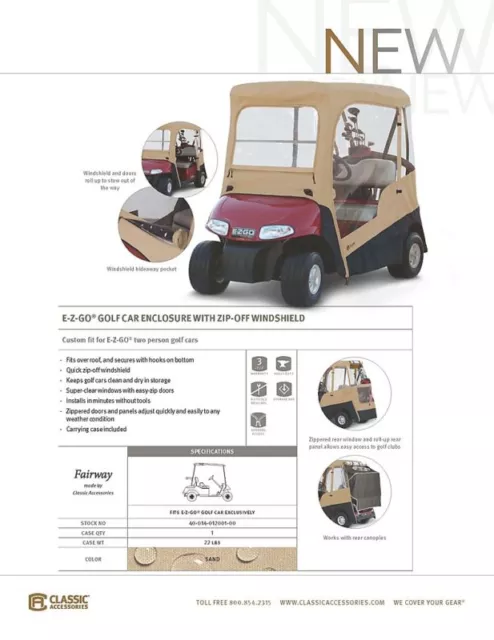 Boîtier de voiturette de golf EZGo personnalisé pour 2 personnes couleur voiture kaki bron 2