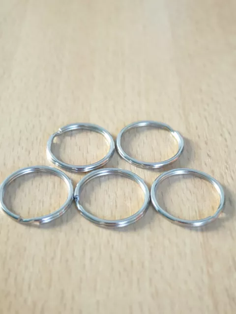 5 Schlüsselringe Ø 25 mm gehärtet Stahl vernickelt Key Rings Schlüssel Ring