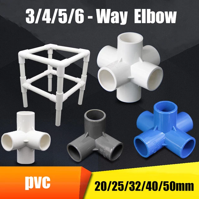 3/4/5/6-Way Elbow PVC Pressure Pipe Fitting Solvent Weld Aquarium Tank 20-50mm