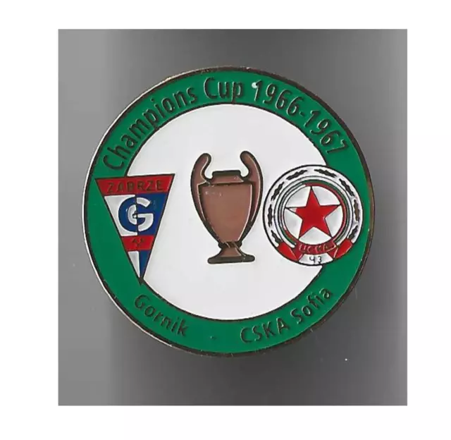 football pin badge Gornik Zabrze Poland - CSKA Sofia Bulgaria 1966-1967 #8