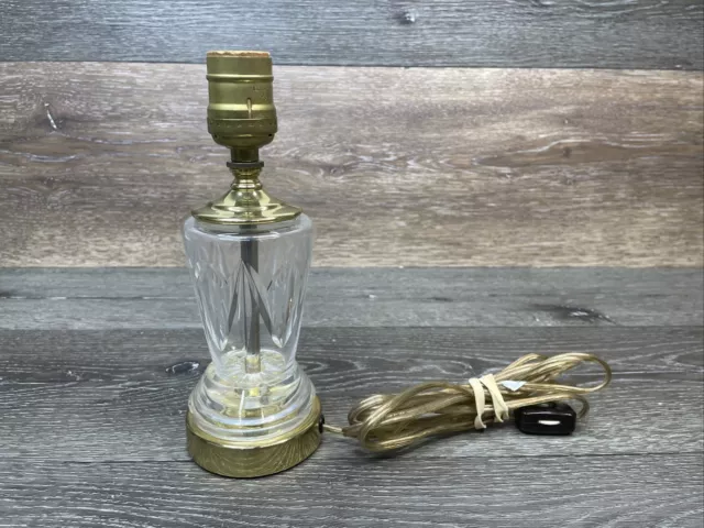 Vintage Waterford Brass And Crystal  Lamp 8.5" Tall