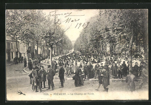 CPA Prémery, le Champ de Foire 1919