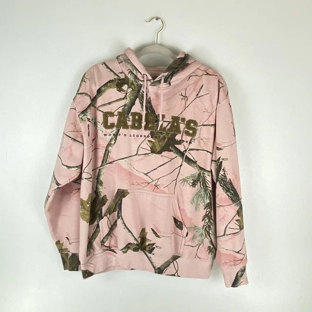 Cabela's Realtree Womens Large Pink Camo Long Sleeve Hoodie Sweatshirt Pocket Cabela's Realtree Womens Large Pink Camo Long Sleeve Hoodie Sweatshirt Pocket