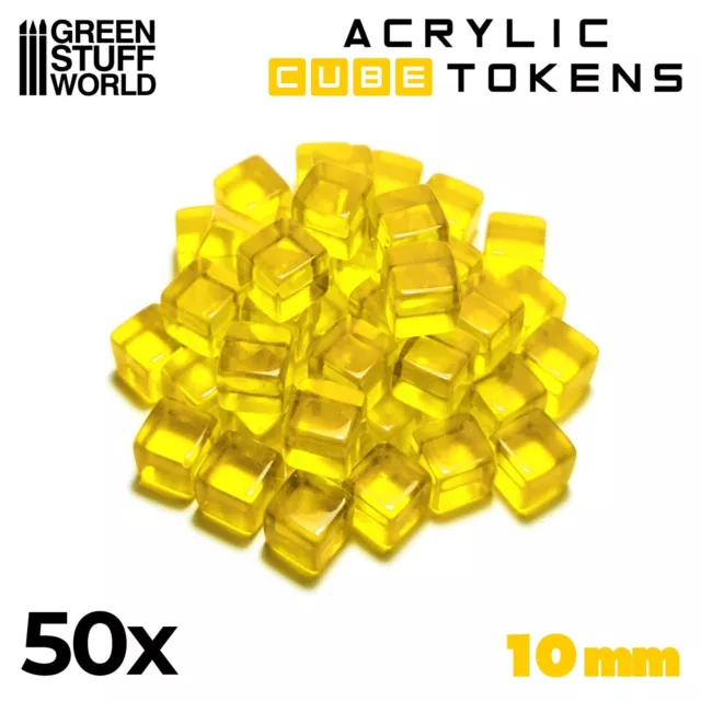 Tokens Cubos AMARILLOS 10mm - Marcadores Meeples Recursos Juegos de Mesa Cartas