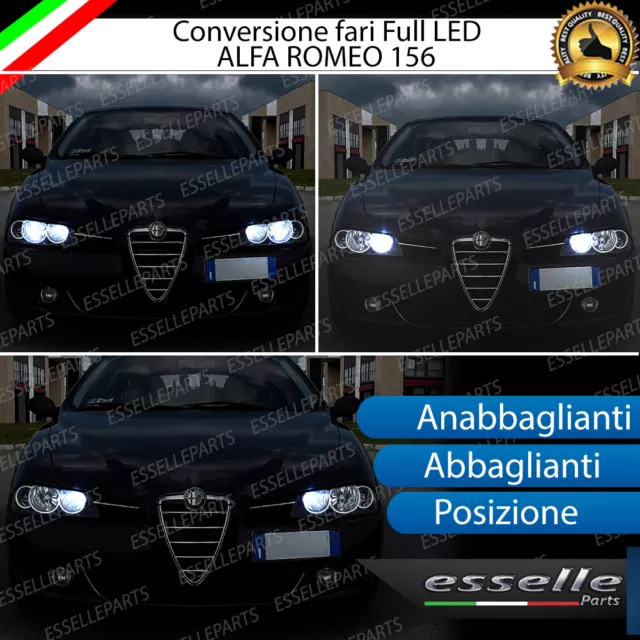 Conversione Fari Full Led Alfa Romeo 156 Restyling 12800 Lumen 6000K Bianco