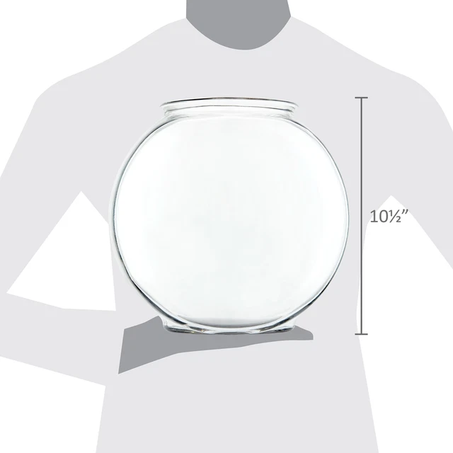 Large 2 Gallon Fish Bowl Aquarium Round Drum Clear Glass Desk Table Terrarium