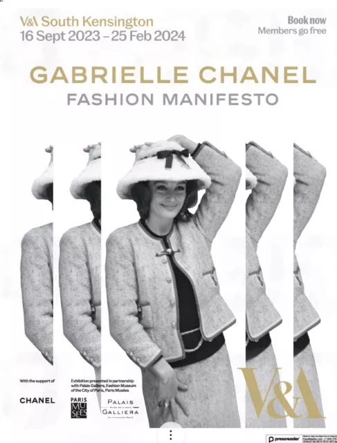Coco Chanel Gabrielle Fashion Manifesto Exhib V&A Museum London Advert Ad 14x11