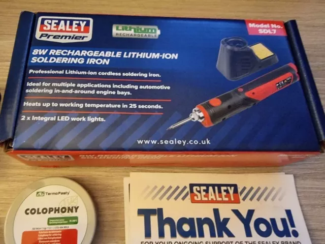 Sealey 4V Li-ion Rechargeable Soldering Iron Solder Cordless 8W Garage Life Time