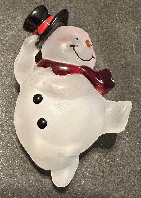 Vintage AVON Holiday Pin Color Changing Snowman Pin 2 3/4”