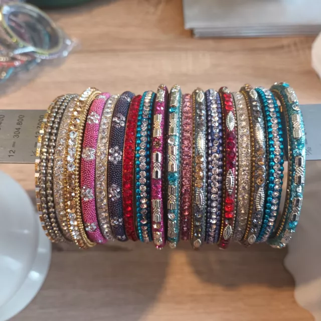 Job Lot Colourful Metal Bangles, Wholesale Jewellery, Ladies Metal Bracelets