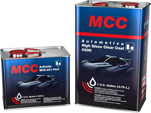 MCC Automotive High Gloss Clear Coat 2K Perfection Fast Speed 5500 Gallon