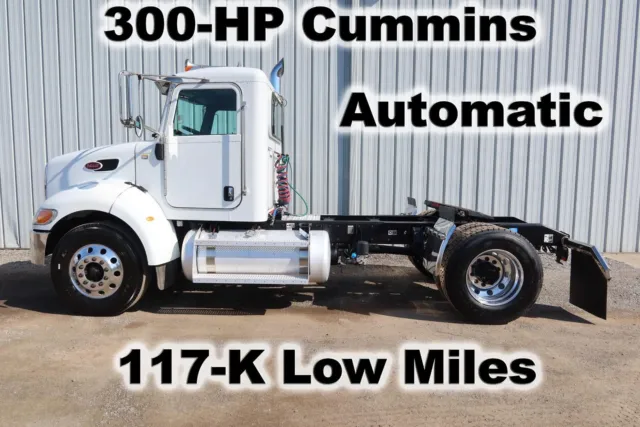 337 300-Hp Cummins Automatic Day Cab Semi Single Axle Tractor Truck  Low Miles