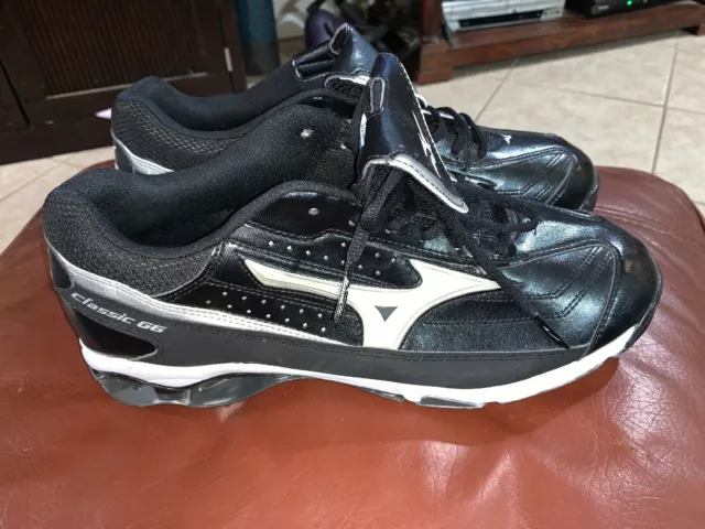 New Men’s Mizuno 9 Spike Classic G6 Low Metal Baseball Cleat White/Black Size 13