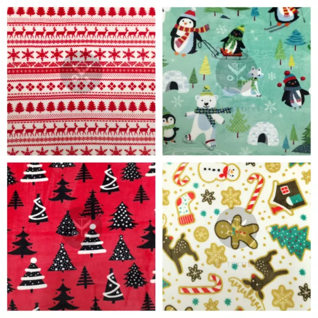 Xmas Printed Fleece & Blankets - Polar & Cuddle Fleece Super Soft & Warm