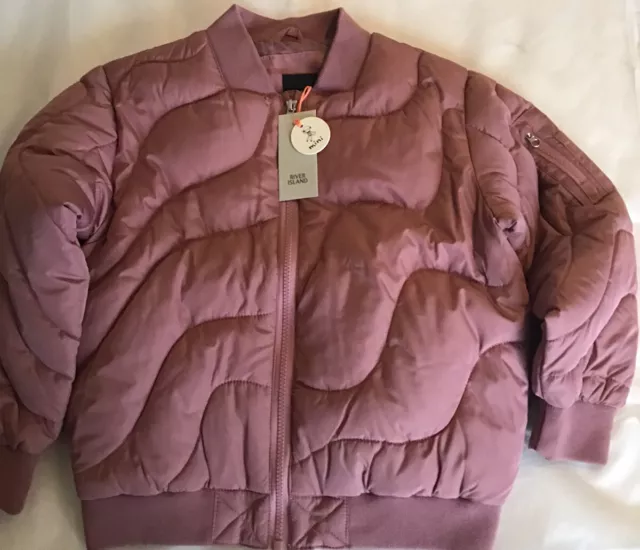 Giacca bomber rosa River Island Mini bambina età 2-3 anni nuova con etichette