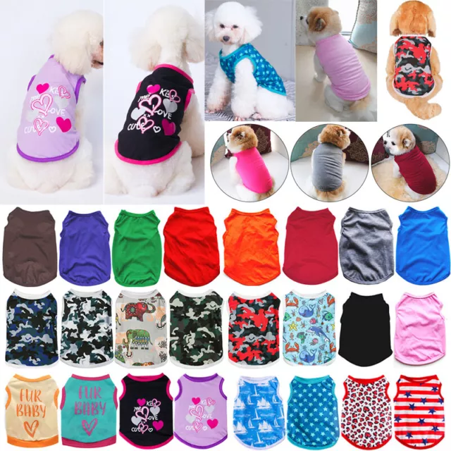 Cute Pet Dog Cat Clothes Summer Puppy T Shirt Clothing Small Dogs ChihuahuaVest+