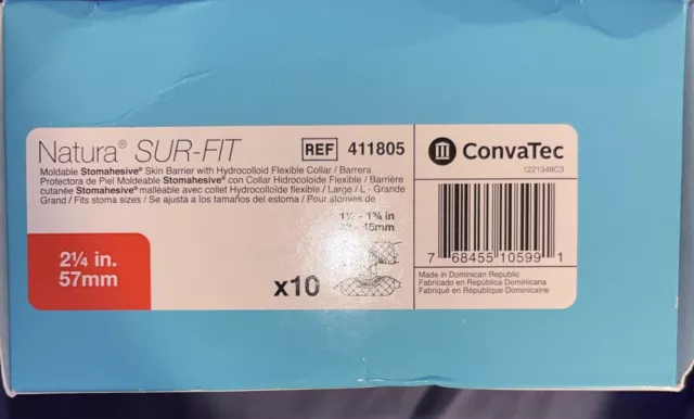 ConvaTec 411805 Natura 2-1/4" Moldable Stomahesive Skin Barrier NIB. 10 Per Box