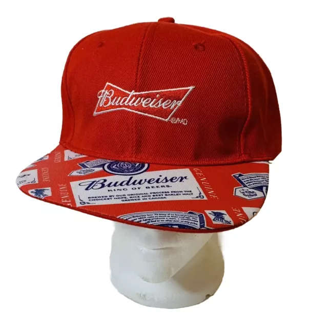 Budweiser King Of Beers Hat Cap Flat Bill Vintage Logo Brim - Like New Clean