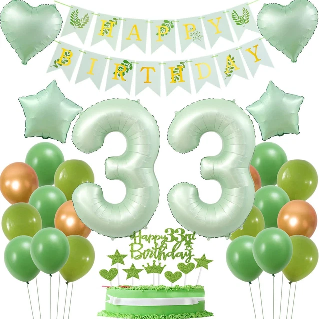 LUFTBALLON 33 GEBURTSTAG Deko Frauen, Geburtstagsdeko 33 Jahre Frauen ...