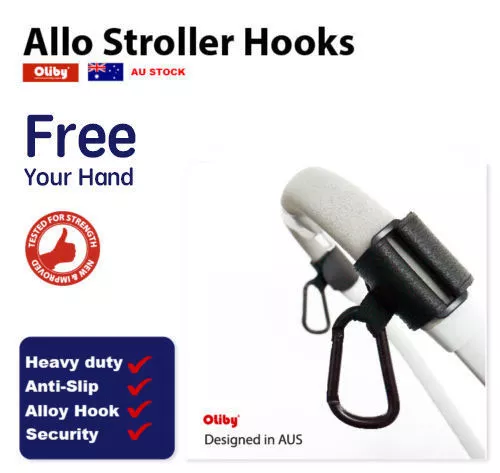 Oliby Universal Stroller Pram Hooks - 2 pcs Shopping Bag Clip Carrier Pushchair