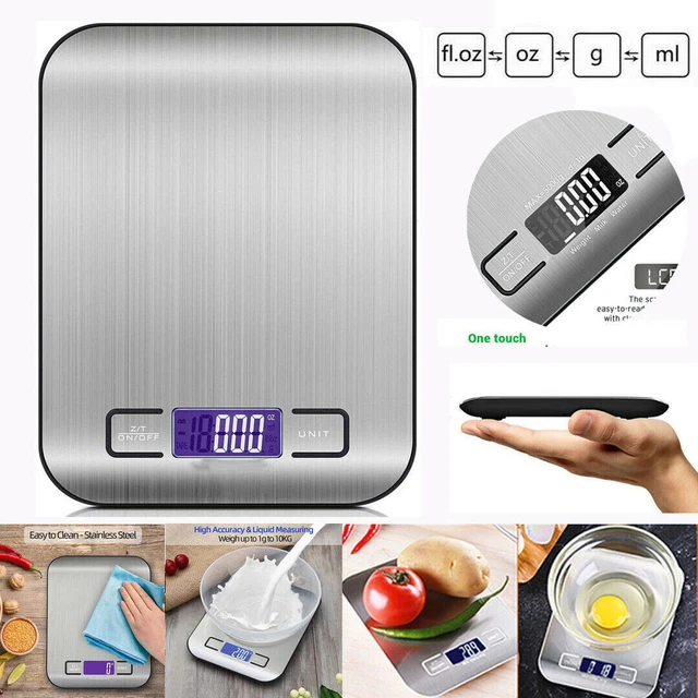 Strex Digital Küchenwaage - Präzisionswaage 1g-10kg Mit Tara & 6 Maßeinheiten