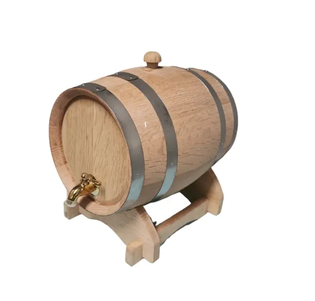 5L French Oak/Timber/Wooden/Wine Barrel WH Brass tap for Moonshine Heavy Toasted 3