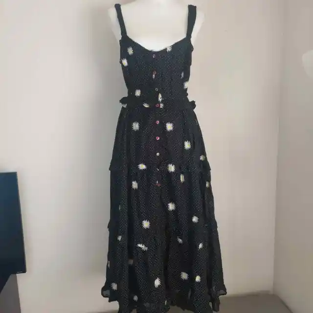 Free People Floral Tiered Maxi Dress w Belt Size medium