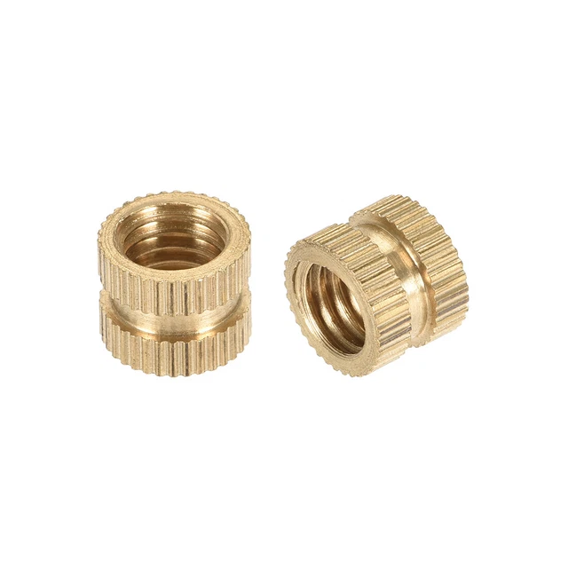 M8 x 8mm(L) x 10mm(OD) Dadi per intaglio con inserti filettati zigrinati 15pz