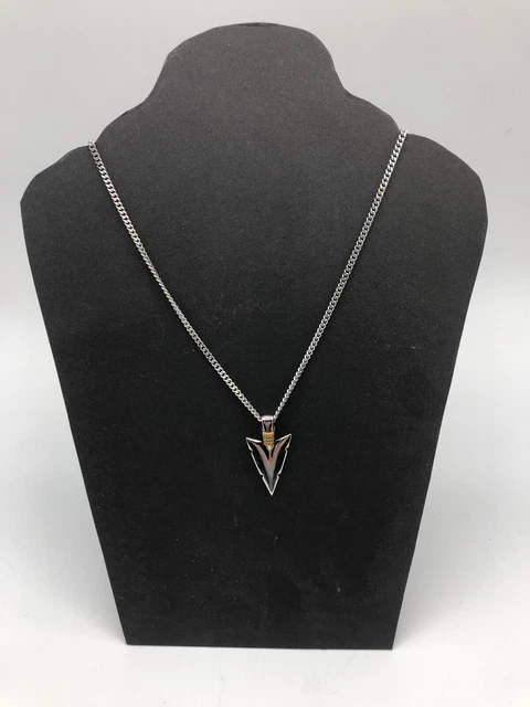 Arrowhead Native pendant necklace Silver Tone Gold Tone wrap 18 in chain