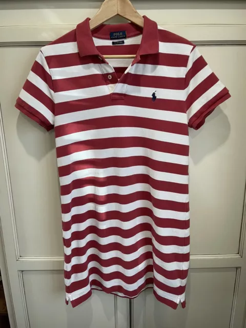 Polo by Ralph Lauren The Mesh Mini Red/White Stripe Women’s Dress Size M Preppy