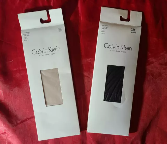 Calvin Klein Knee Highs - Pantyhose Nylon Socks Very Sheer Black Light