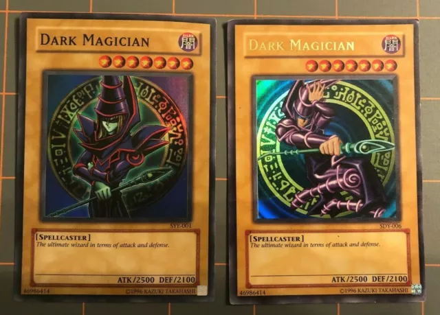TWO YUGIOH DARK Magician Cards SDY-006 and SYE-001 Ultra Rare