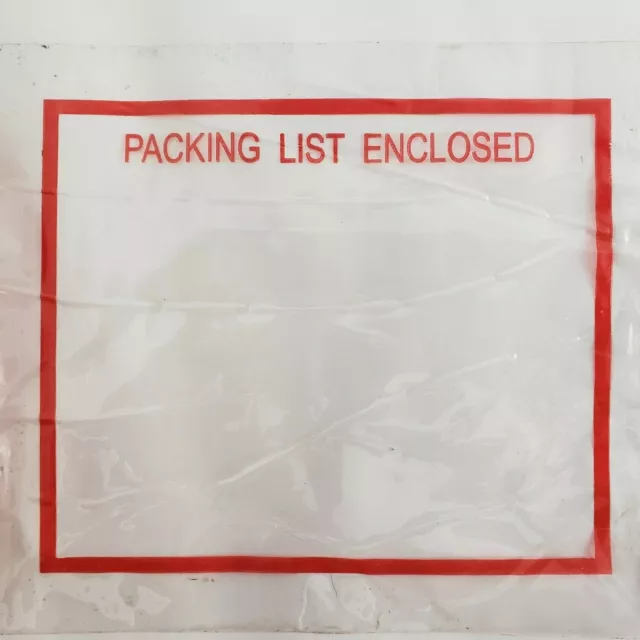 Nifty Packing List Enclosed Tape Roll 5" x 6" Clear w Red Tapes Document to Box