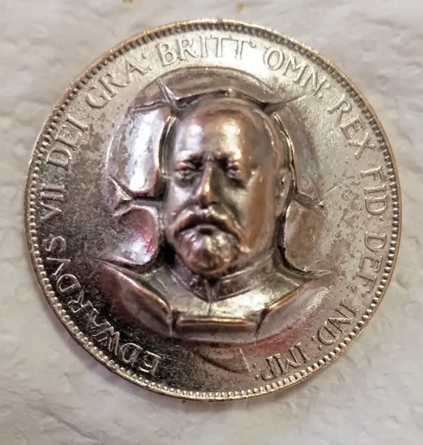 GREAT BRITAIN EDWARD VII 1904 PENNY Pop Push  Punch Out Repousse Coin PAT BAR