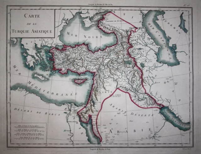 Turkey Türkei Syria Cyprus Asia Iraq Holy Land map Karte Mentelle Chanlaire 1797