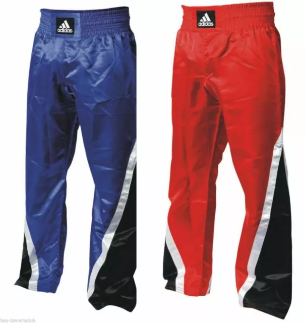 ADIDAS® Kickboxhose Kickboxen Hose Kickbox Thaiboxhose lang schwarz rot blau