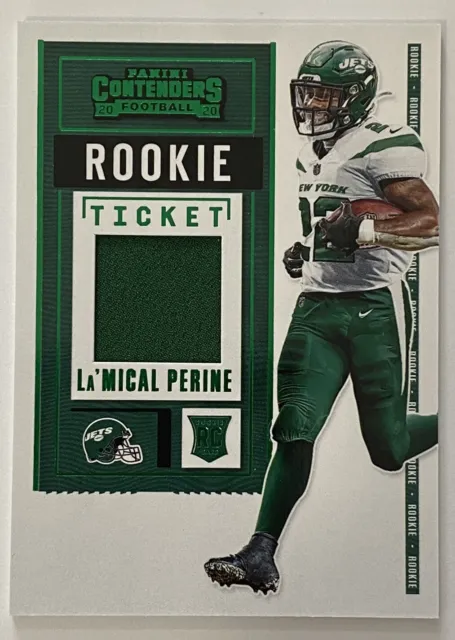 2020 Panini Contenders La’Mical Perine Rookie Ticket Patch Green #RSV-LMP