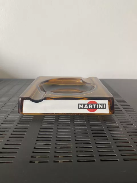 Cendrier Martini Blanc / Ambré vintage Ashtray