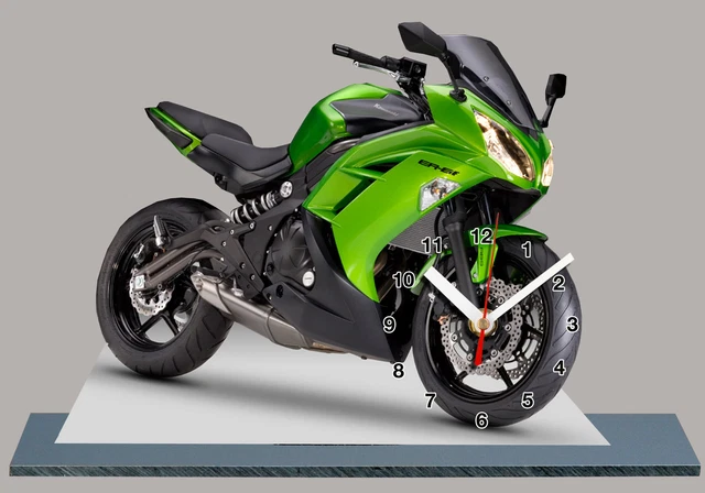 Horloge Murale Miniature Moto Kawasaki Z1000 SX-12 – Format 20x30 Cm, Fabriqué En France