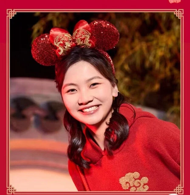 DISNEY AUTHENTIC 2024 Lunar New Year Minnie Mouse Ear Headband