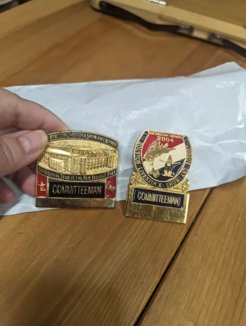 Houston 2003 And 2004 Livestock Rodeo And Show Pins