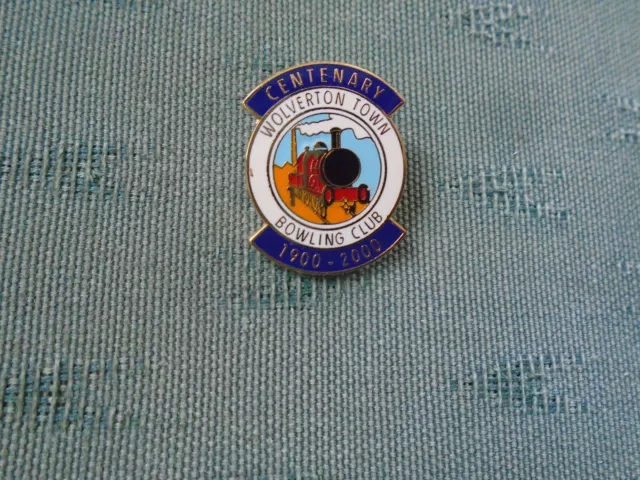 2000 Jubilee Wolverton Town Bowling Club Bedford Railway Enamel Bowls Badge