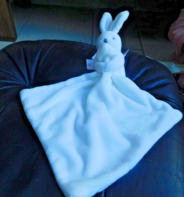 doudou peluche lapin mouchoir blanc jacadi quasi neuf