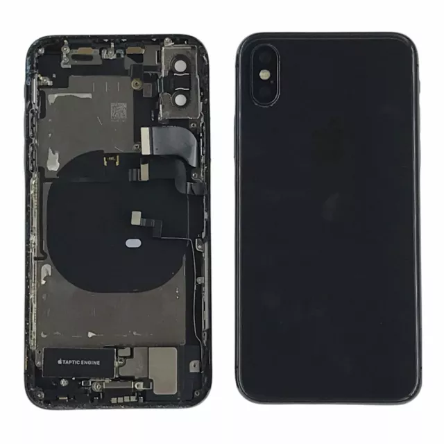 Chasis Trasero Para Apple IPHONE X Original Color Negro Como Nuevo Desmontaje