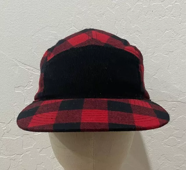 NEW Buffalo Check Red & Black Plaid Baseball Hat Cap Flannel Strap Back