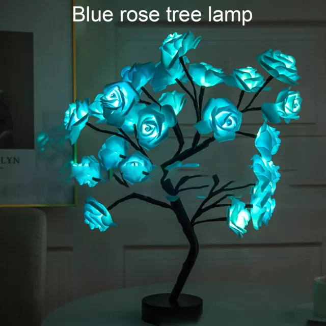 Lampada Albero Led Fata Blu Rosa Fiore Fata Blu Rosa Fiore Albero Luce Portatile