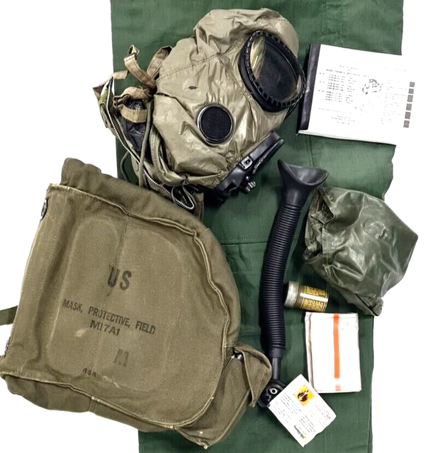 M17A1 Gas mask complete and uniform NBC pants & spare kit obsolete M17A1 Gas mask complete and uniform NBC pants & spare kit obsolete