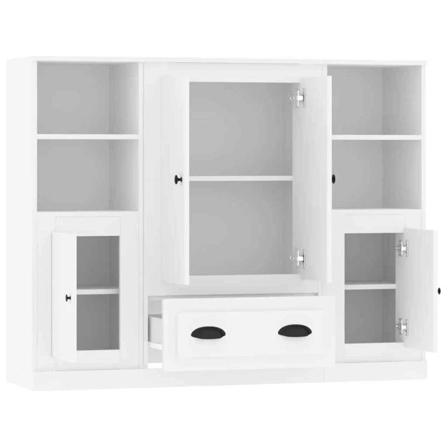 AX Credenza 3 Mobiletti Bianco Minimal 132x35.5x103.5cm Minimalista Casa 3185319