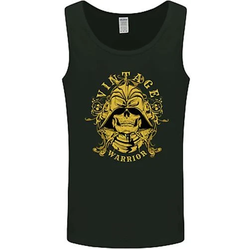 Vintage Warrior Samurai Bushido MMA Skull Mens Vest Tank Top